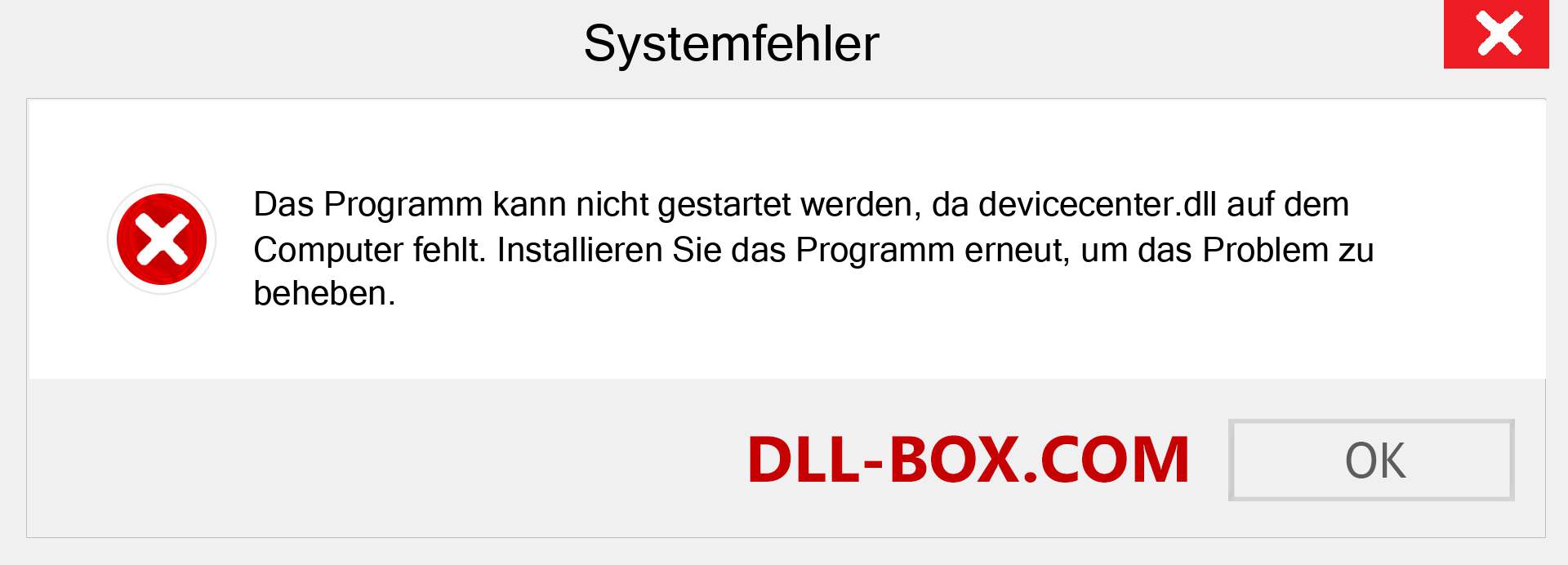 devicecenter.dll-Datei fehlt?. Download für Windows 7, 8, 10 - Fix devicecenter dll Missing Error unter Windows, Fotos, Bildern