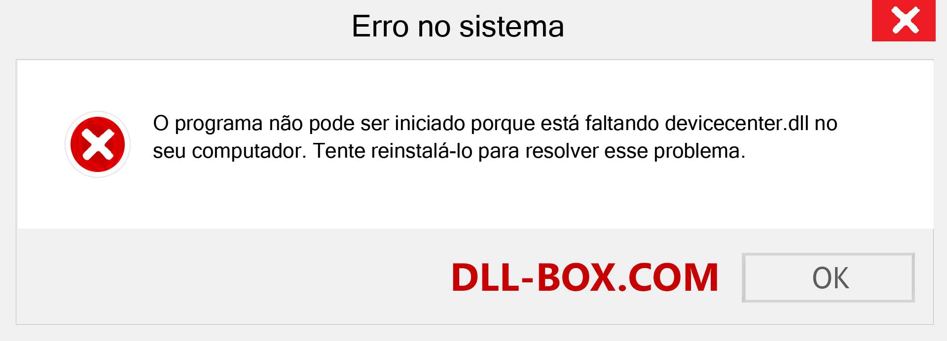 Arquivo devicecenter.dll ausente ?. Download para Windows 7, 8, 10 - Correção de erro ausente devicecenter dll no Windows, fotos, imagens